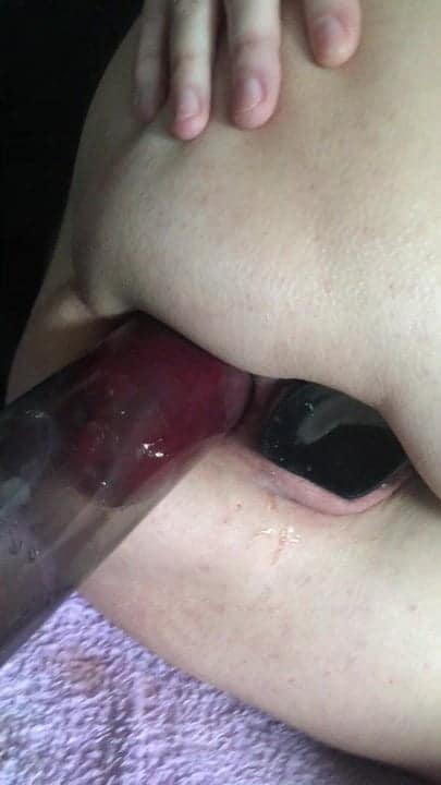 Prolapsed asshole being pumped to the maximum